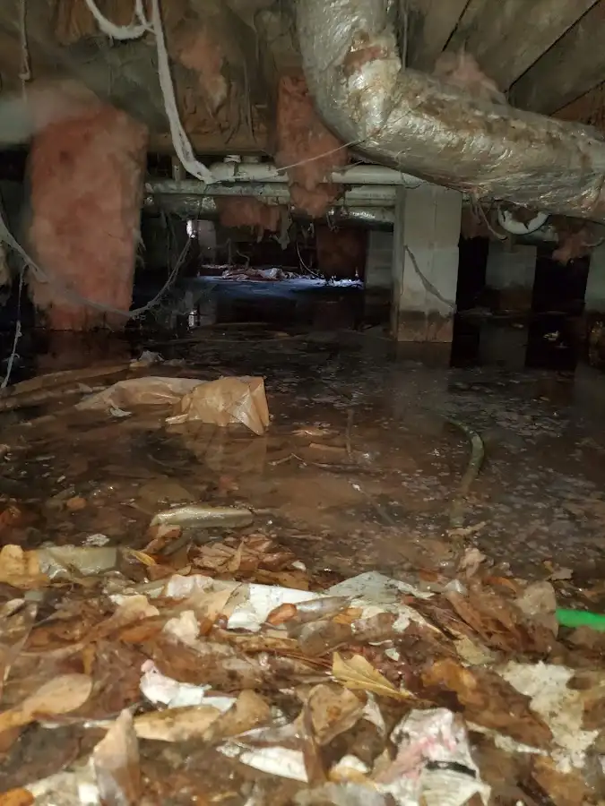 Crawl space flood assessment for Commercial Water Damage Restoration in Huntersville