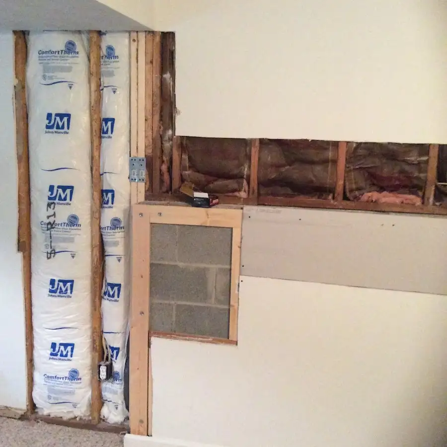 Wall insulation replacement during Contents Cleaning & Restoration in Huntersville